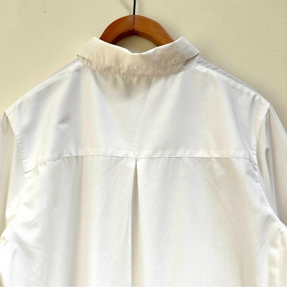 Vintage Autumn Halloween Fall Leaves Pumpkin Embroidered White Button Up Top - Picture 9 of 12